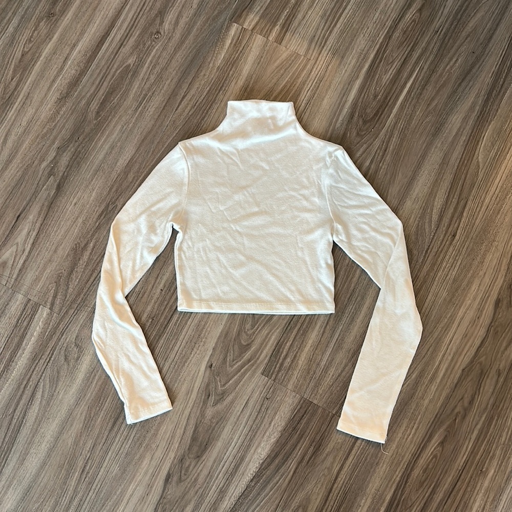Princess Polly white mock neck crop top